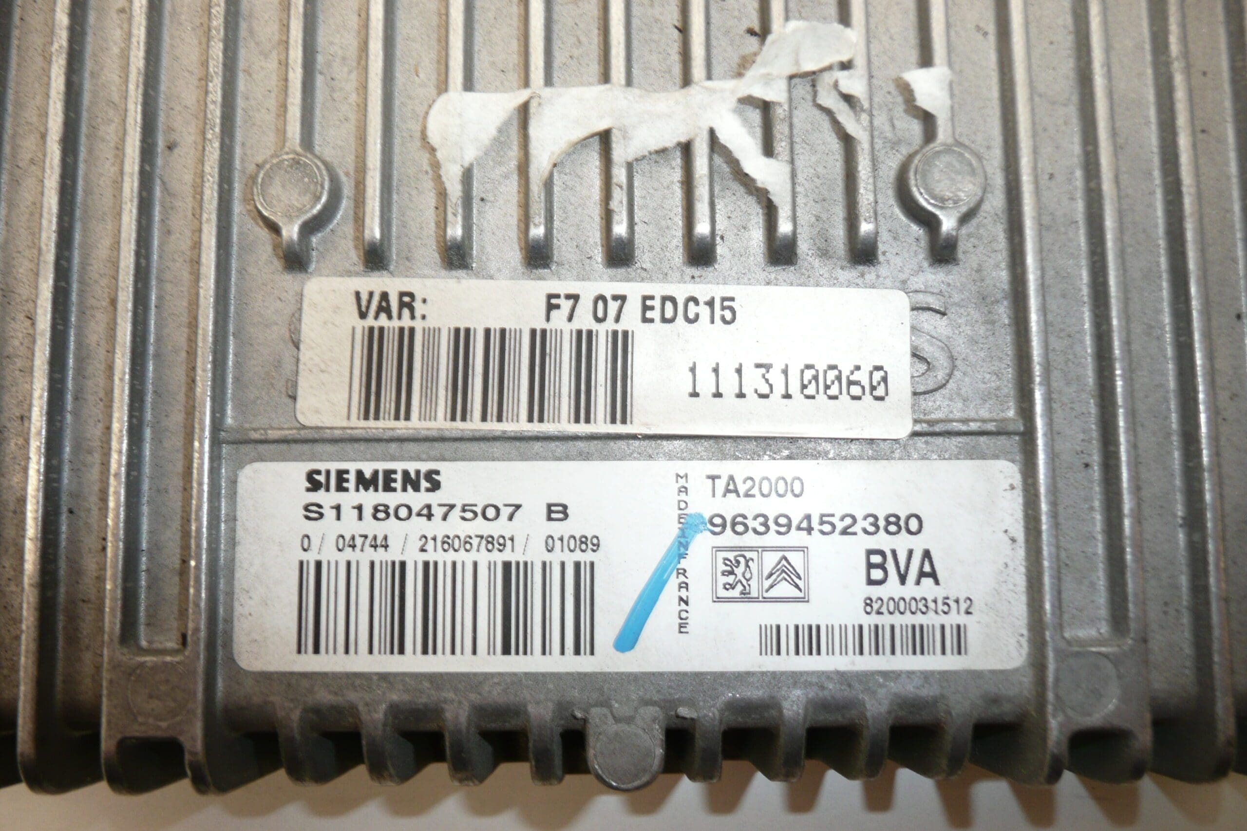 ECU Siemens TA200 Citroën C5 2.0 HDI 9639452380 S118047507 B - Afbeelding 2