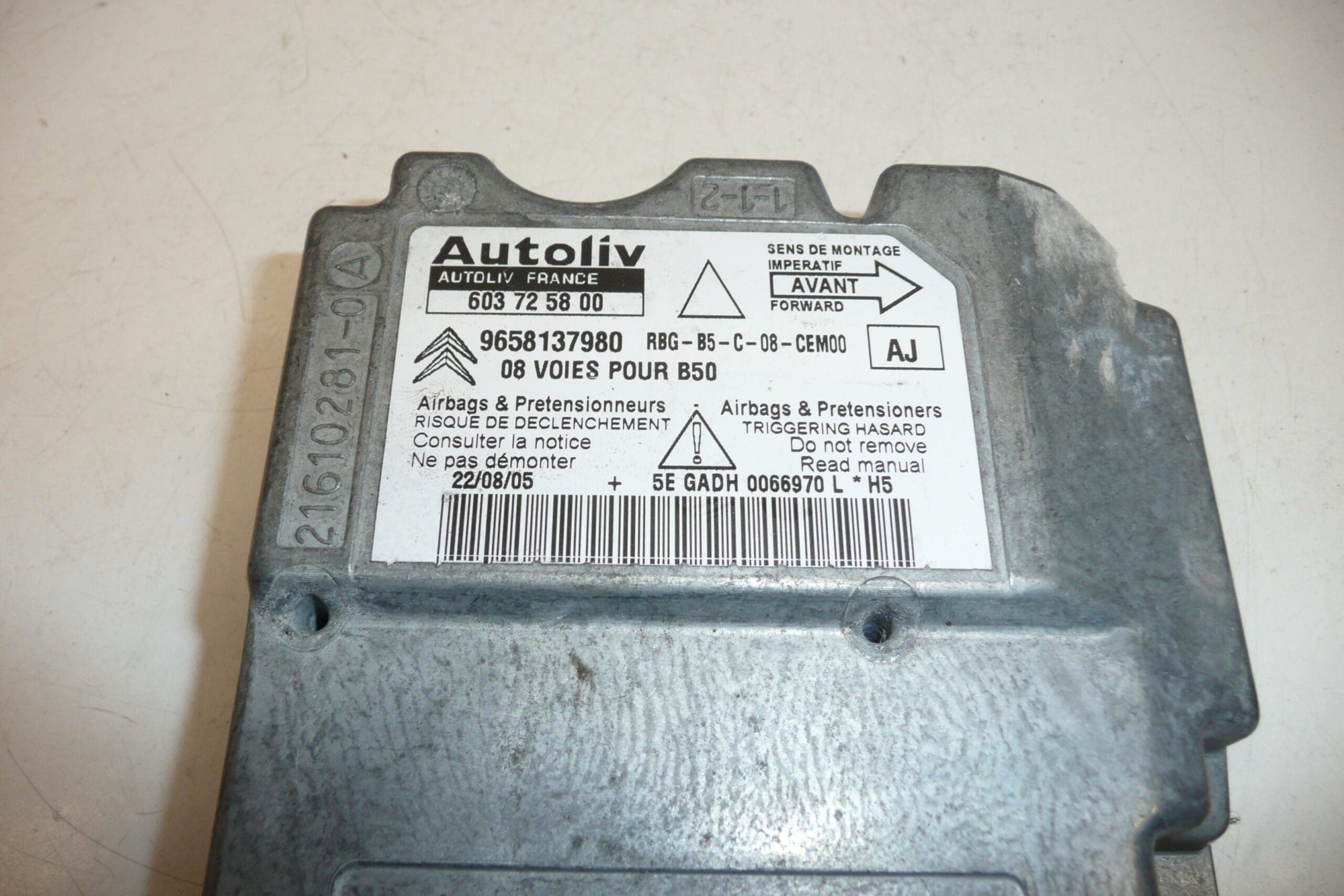 Airbagunit Citroën C4 9658137980