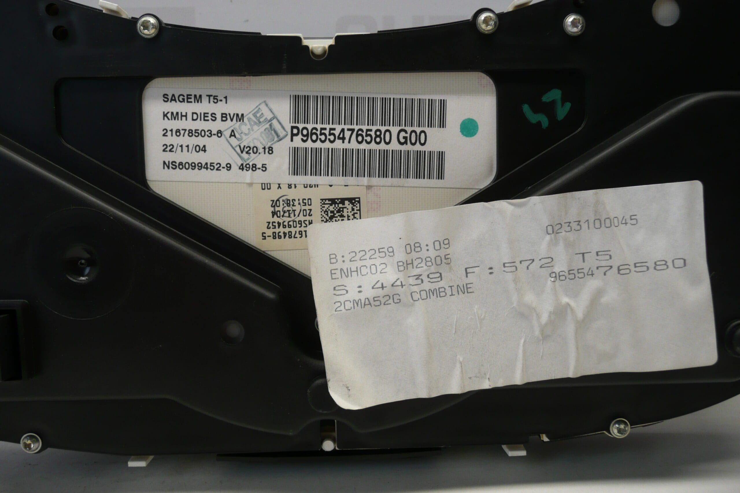 Snelheidsmeter Peugeot 307 181000 km 9655476580