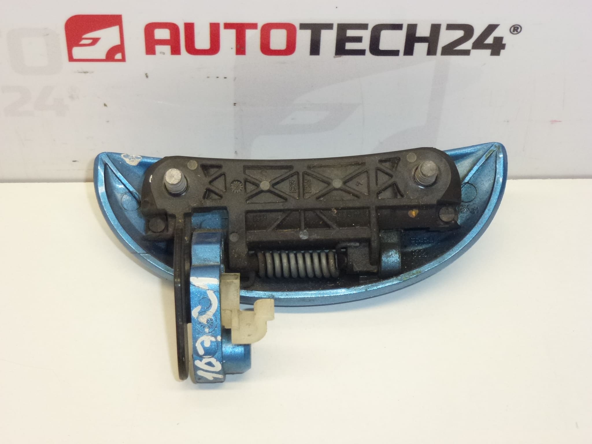 Deurkruk rechts voor Citroën C1 Peugeot 107 blauw metallic 9101AH - Afbeelding 2